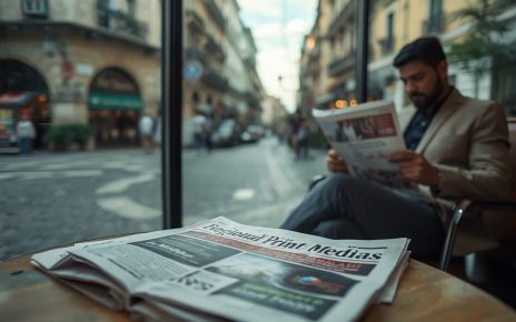 Jornal e revista regional em estabelecimento comercial de uma cidade brasileira
